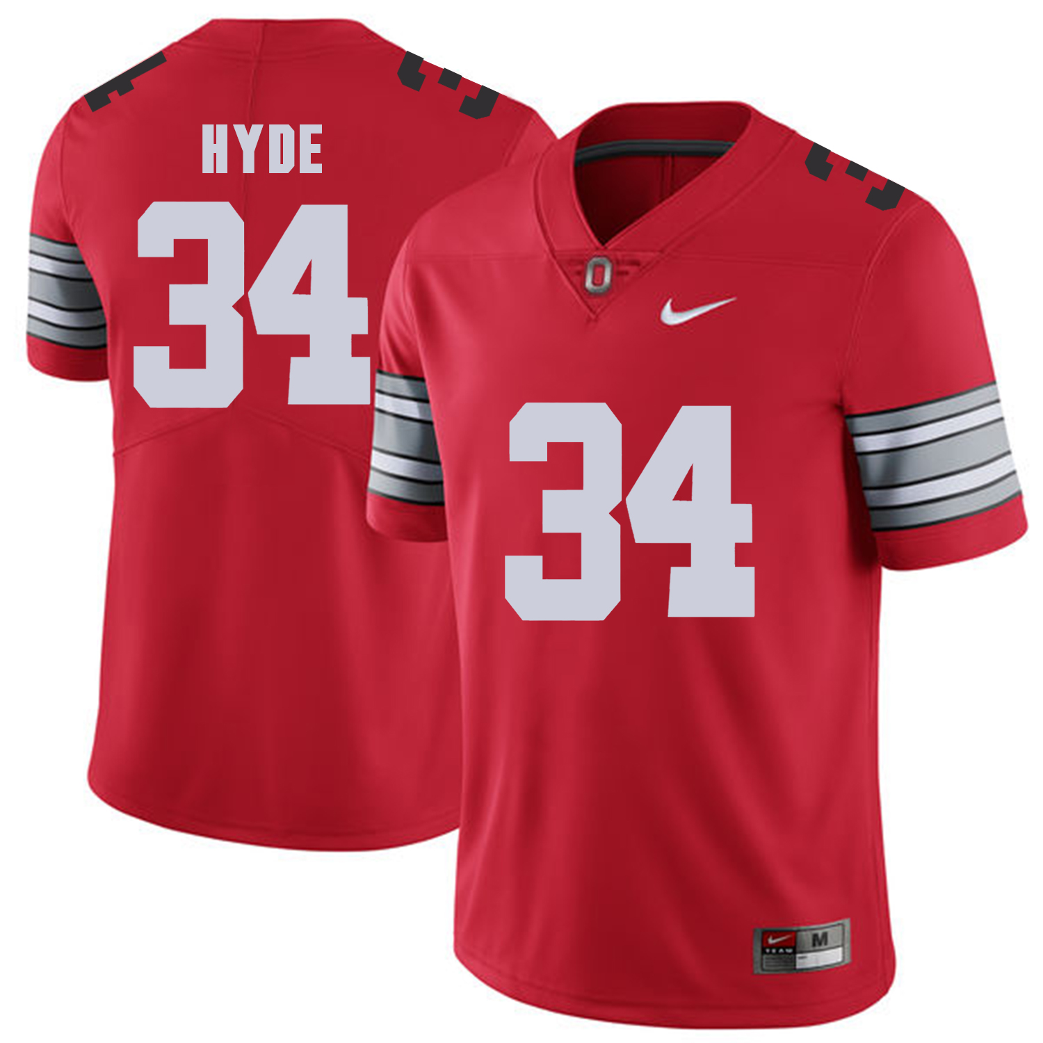 Men Ohio State 34 Hyde Red Customized NCAA Jerseys